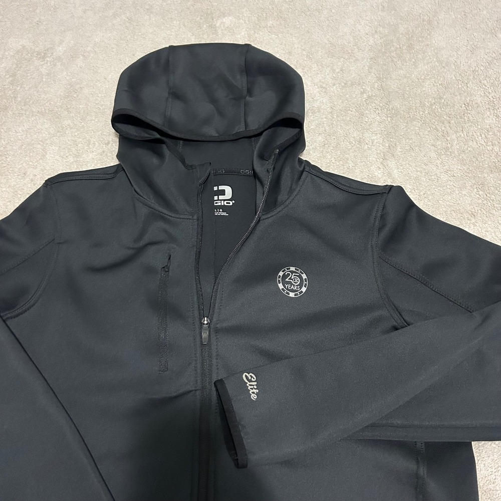 OGIO Full Zip‎ Hooded Jacket Mens Large Black Elite Softshell Hoodie New